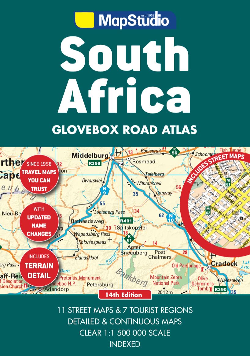 Atlas routier à spirales - Afrique du Sud (format boîte à gants) | MapStudio atlas MapStudio 
