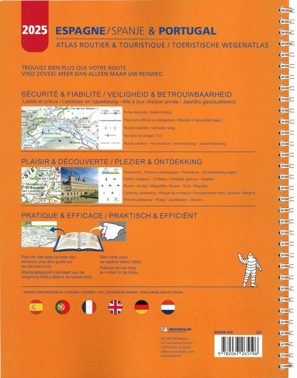Atlas routier à spirales - Espagne & Portugal 2025 | Michelin atlas Michelin 