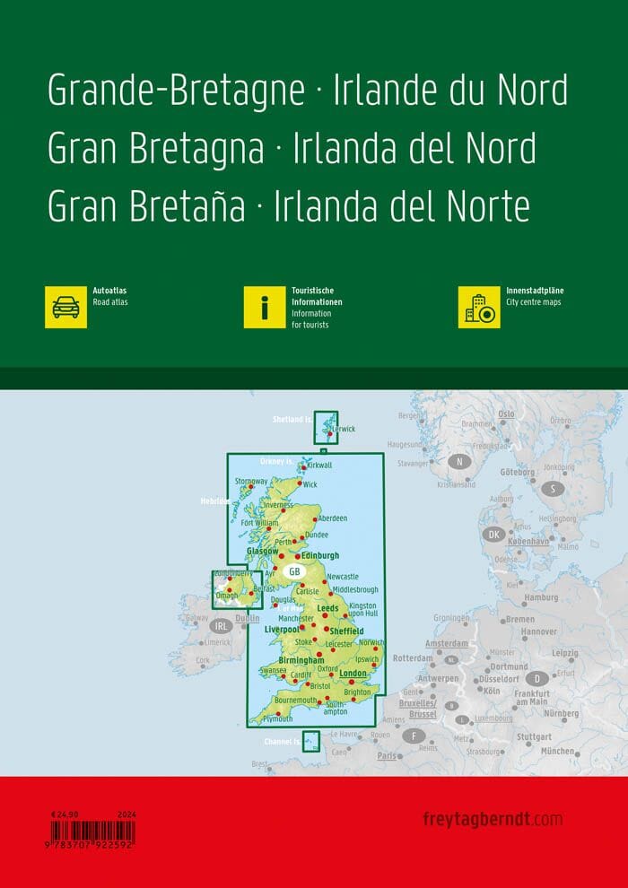 Atlas routier (à spirales)- Grande Bretagne, Irlande du Nord | Freytag & Berndt atlas Freytag & Berndt 