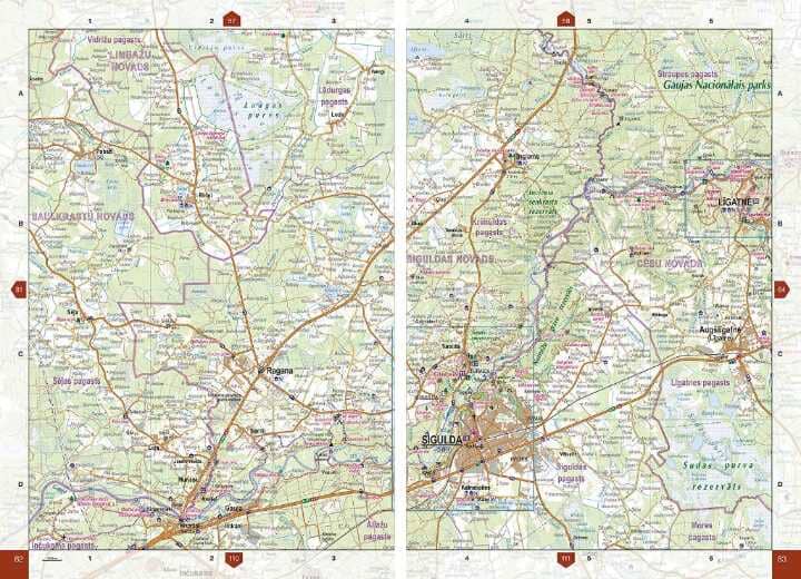 Atlas routier de la Lettonie | Jana Seta atlas Jana Seta 