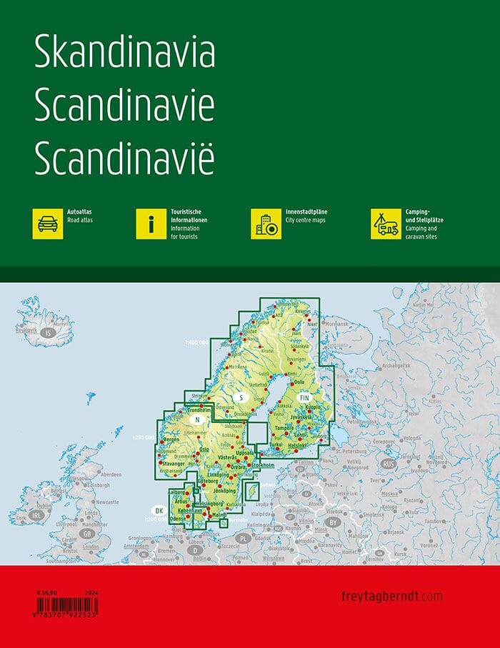 Atlas routier - Scandinavie (Danemark, Norvège, Suède, Finlande) | Freytag & Berndt atlas Freytag & Berndt 