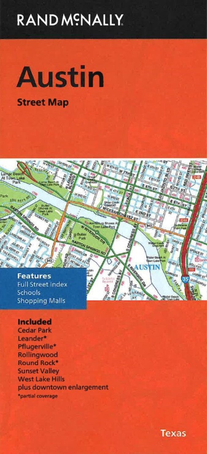 Austin, Georgetown et Round Rock, Texas | Rand McNally carte pliée Rand McNally 