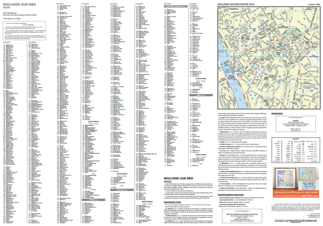 Boulogne-sur-Mer, Pas-de-Calais - Plan de ville | Blay Foldex carte pliée Blay Foldex 
