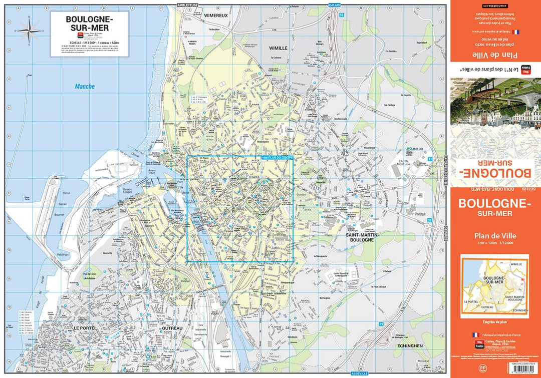 Boulogne-sur-Mer, Pas-de-Calais - Plan de ville | Blay Foldex carte pliée Blay Foldex 