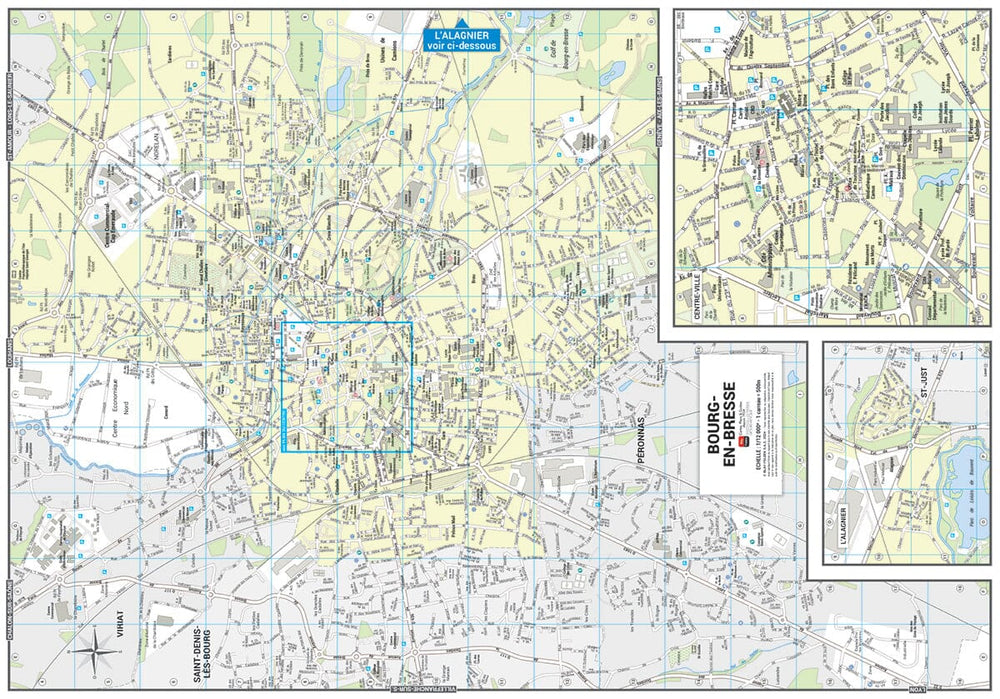 Bourg-en-Bresse, Ain - Plan de ville | Blay Foldex carte pliée Blay Foldex 