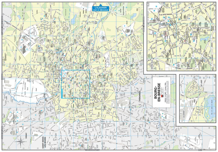 Bourg-en-Bresse, Ain - Plan de ville | Blay Foldex carte pliée Blay Foldex 