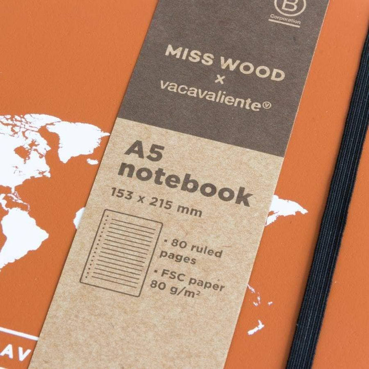 Carnet de notes - brun - 15,3 x 21,5 cm | Miss Wood guide pratique Miss Wood 