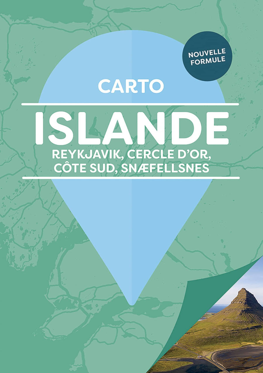 Carnet de poche de cartes détaillées - Islande: Reykjavik, Cercle d'or, Côte Sud, Snæfellsnes | Cartoville carte pliée Gallimard 
