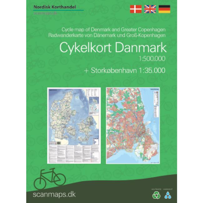 Carte cycliste - Danemark & Copenhague | Scanmaps carte pliée Scanmaps 