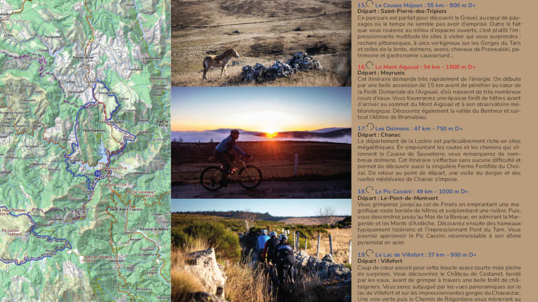 Carte cycliste - Le Gravel en Lozère, 24 parcours tous niveaux | VTOPO carte pliée VTOPO 
