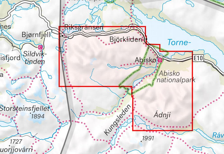 Carte de haute montagne - Abisko - Riksgränsen (Suède) | Calazo carte pliée Calazo 