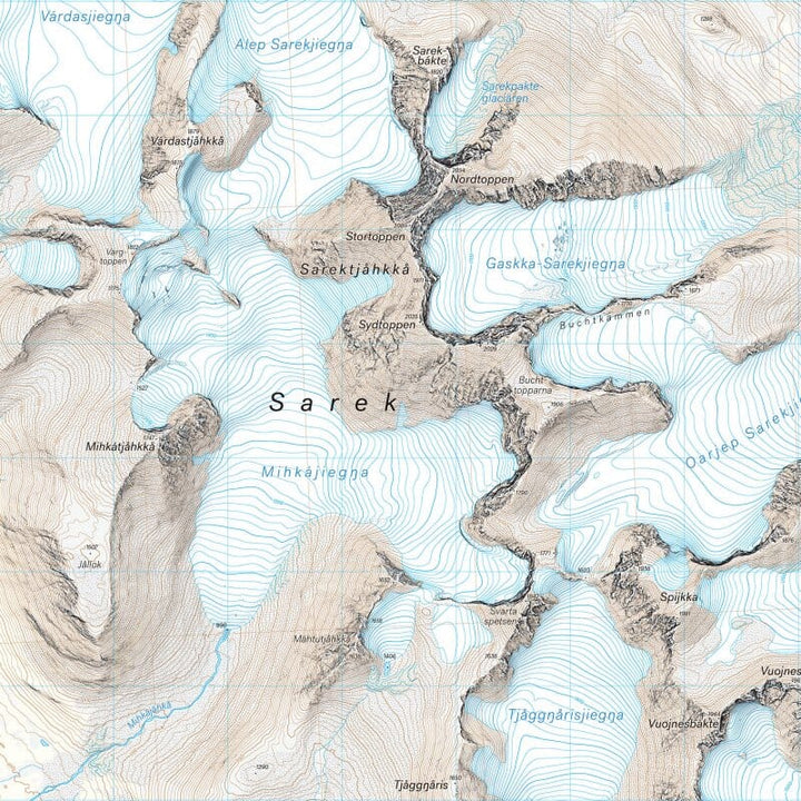 Carte de haute montagne - Áhkká & Sarektjåkkå (Suède) | Calazo carte pliée Calazo 