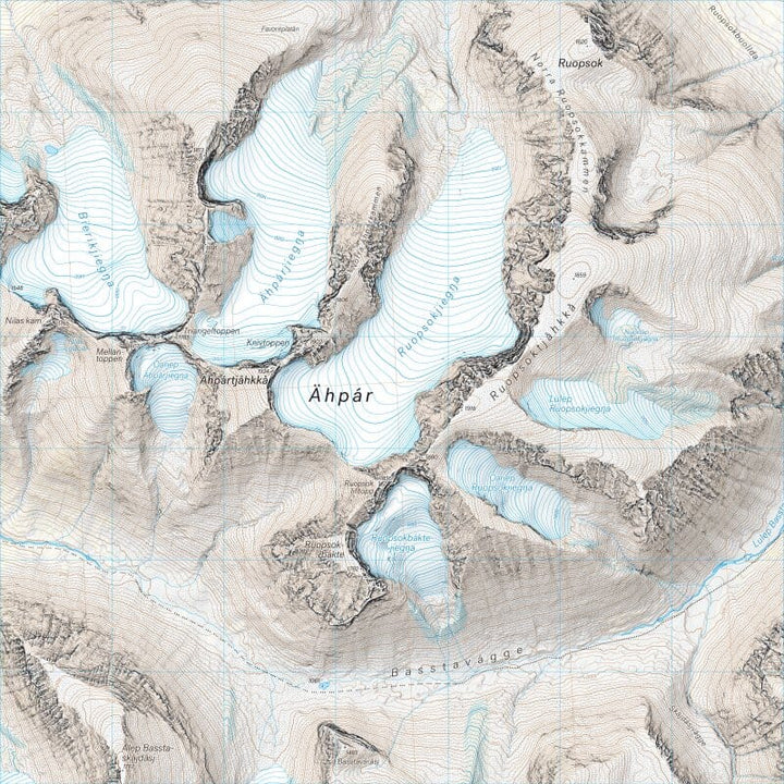 Carte de haute montagne - Ähpár & Rapadalen (Suède) | Calazo carte pliée Calazo 