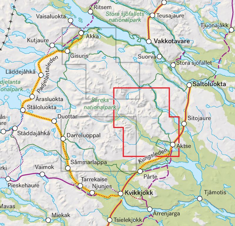 Carte de haute montagne - Ähpár & Rapadalen (Suède) | Calazo carte pliée Calazo 