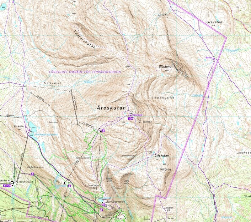 Carte de haute montagne - Åreskutan & Södra Årefjällen - (Suède) | Calazo carte pliée Calazo 