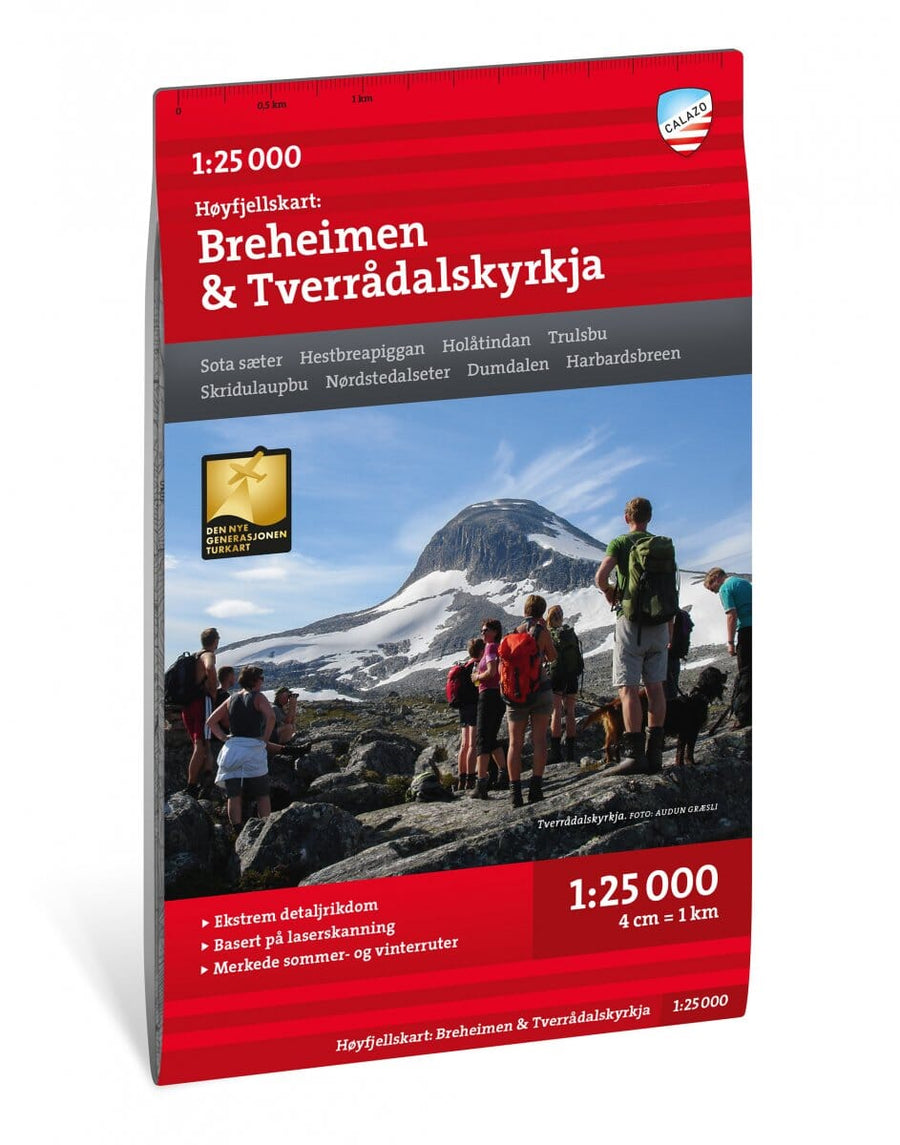Carte de haute montagne - Breheimen & Tverrådalskyrkja(Norvège) | Calazo - Høyfjellskart carte pliée Calazo 