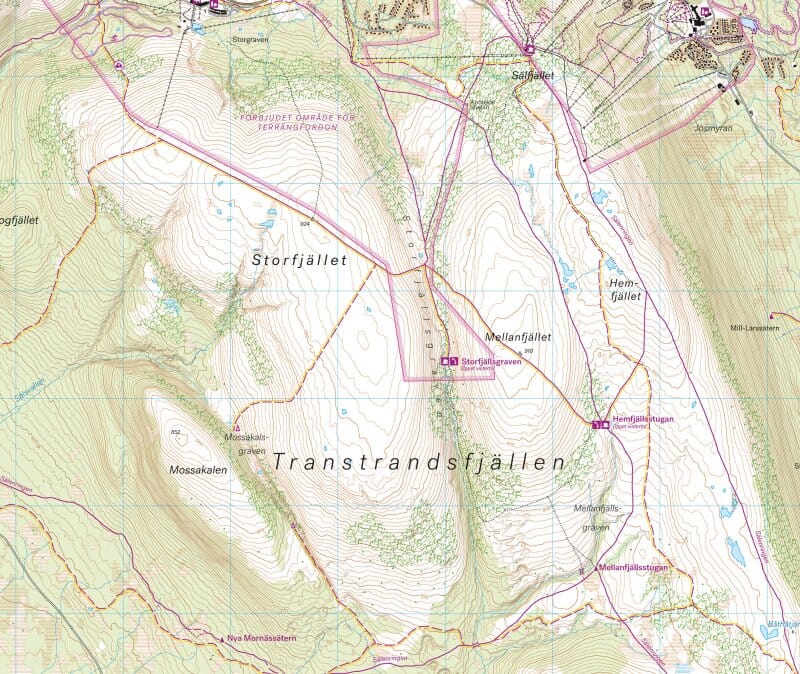 Carte de haute montagne - Grövelsjön & Töfsingdalens nationalpark (Suède) | Calazo carte pliée Calazo 