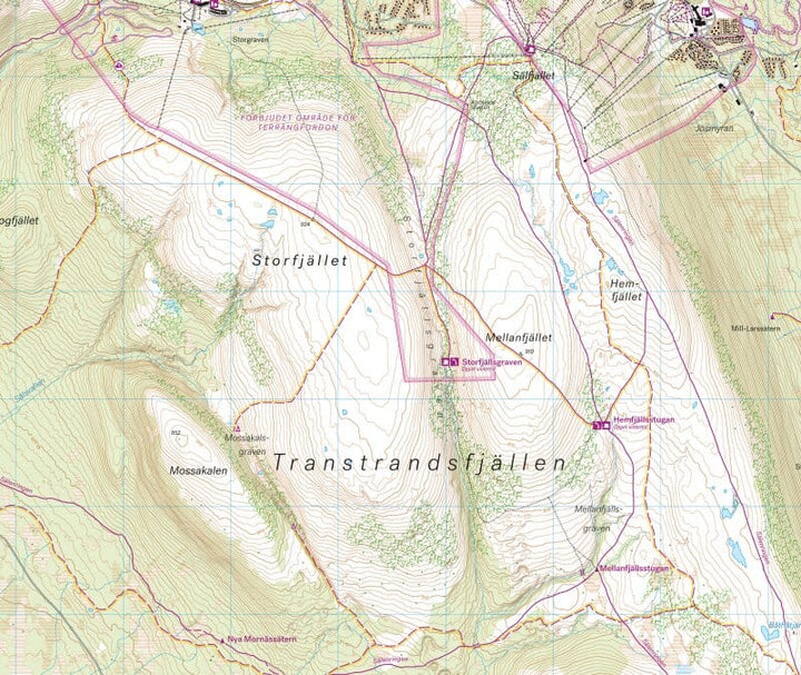 Carte de haute montagne - Grövelsjön & Töfsingdalens nationalpark (Suède) | Calazo carte pliée Calazo 