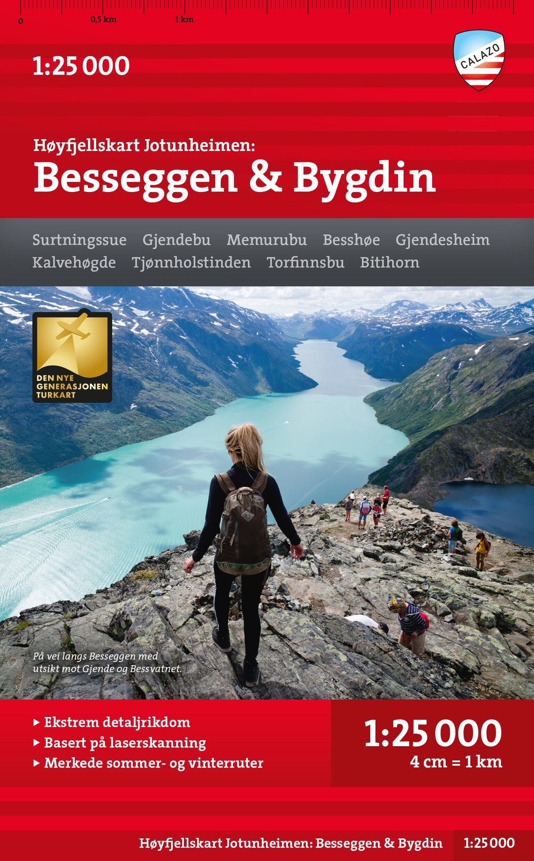 Carte de haute montagne - Jotunheimen: Besseggen & Bygdin (Norvège) | Calazo - Høyfjellskart carte pliée Calazo 