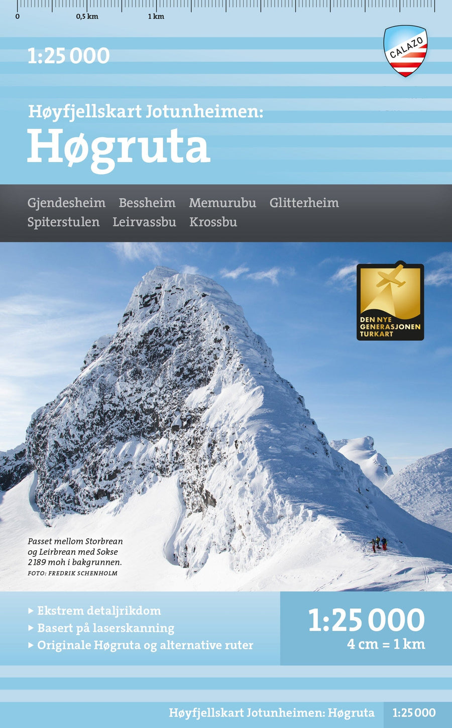 Carte de haute montagne - Jotunheimen: Høgruta (Norvège) | Calazo - Høyfjellskart carte pliée Calazo 