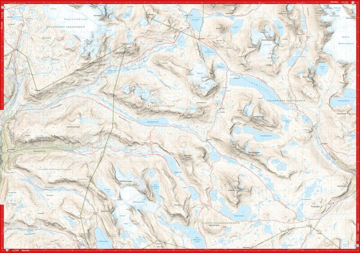 Carte de haute montagne - Jotunheimen: Smørstabbtindan & Leirvassbu (Norvège) | Calazo - Høyfjellskart carte pliée Calazo 
