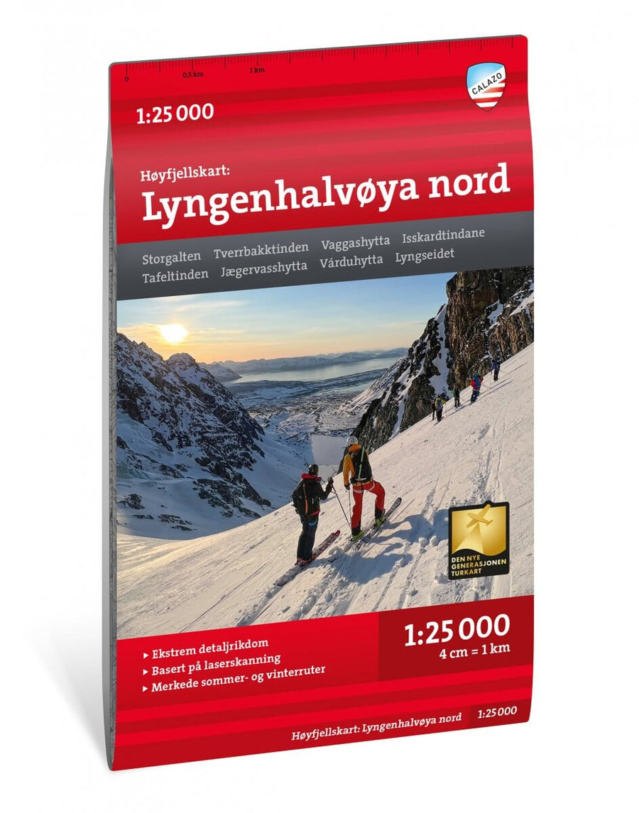 Carte de haute montagne - Lyngenhalvøya nord (Norvège) | Calazo - Høyfjellskart carte pliée Calazo 
