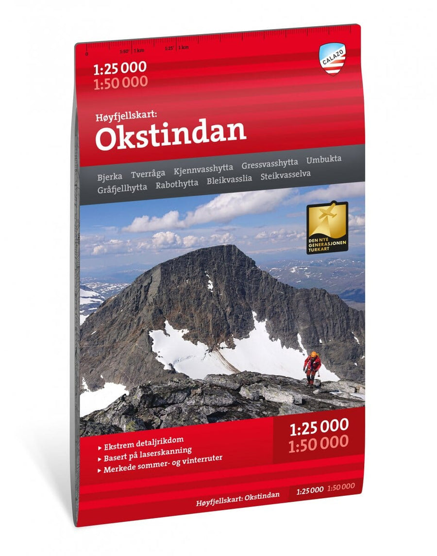 Carte de haute montagne - Okstindan (Norvège) | Calazo - Høyfjellskart carte pliée Calazo 