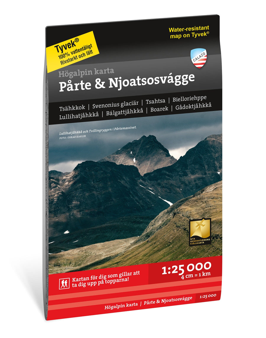 Carte de haute montagne - Pårte & Njoatsosvágge (Suède) | Calazo carte pliée Calazo 