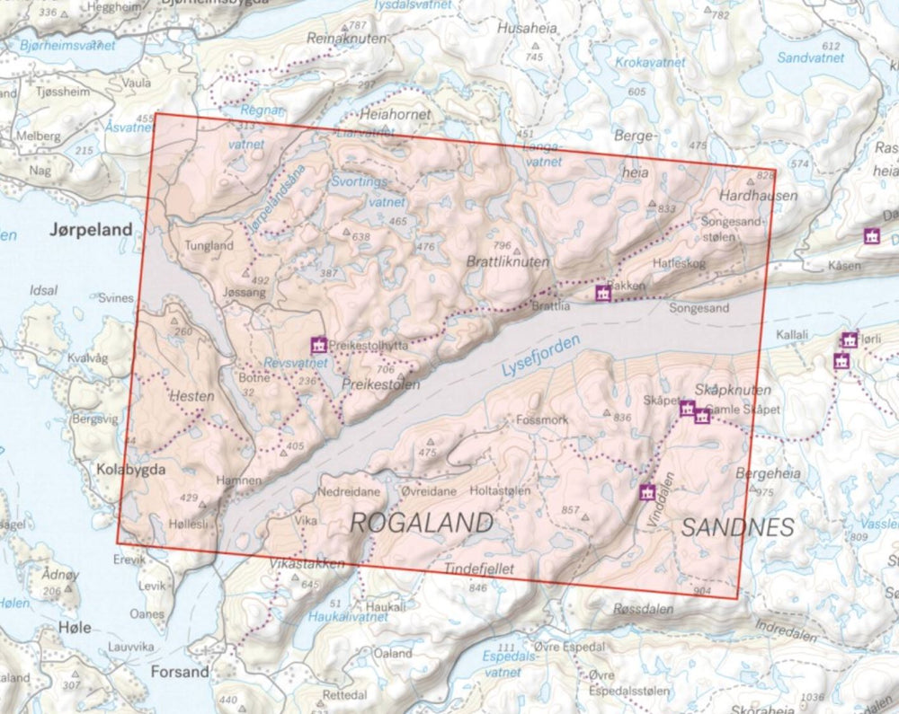 Carte de haute montagne - Preikestolen (Norvège) | Calazo - Høyfjellskart carte pliée Calazo 
