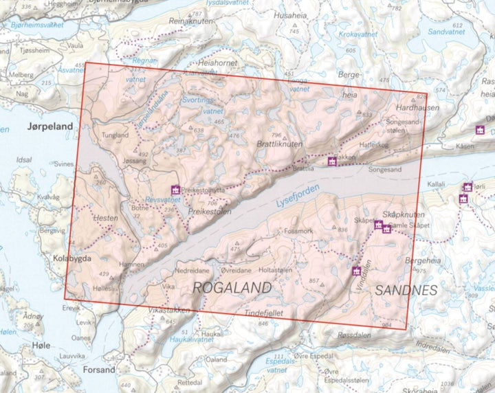 Carte de haute montagne - Preikestolen (Norvège) | Calazo - Høyfjellskart carte pliée Calazo 