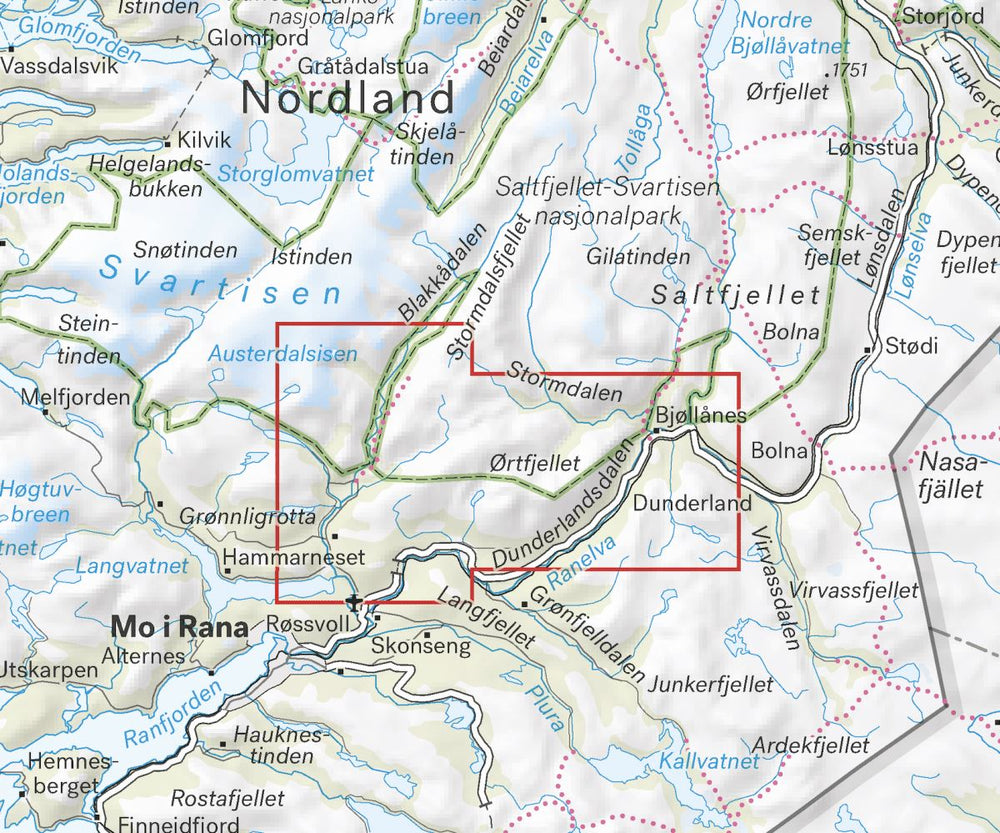 Carte de haute montagne - Røvassdalen & Dunderlandsdalen (Norvège) | Calazo - Høyfjellskart carte pliée Calazo 