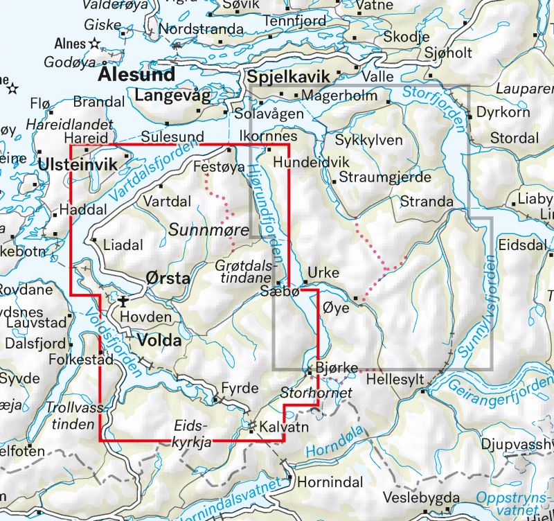Carte de haute montagne - Sunnmøre: Ørsta & Volda (Norvège) | Calazo - Høyfjellskart carte pliée Calazo 