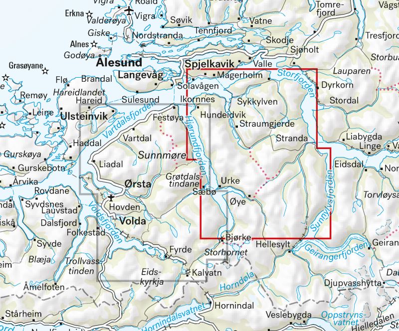 Carte de haute montagne - Sunnmøre: Stranda & Slogen (Norvège) | Calazo - Høyfjellskart carte pliée Calazo 