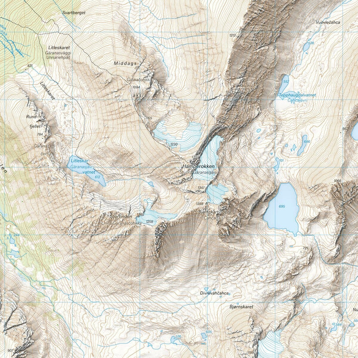 Carte de haute montagne - Tromsø: Breivikeidet Laksvatn (Norvège) | Calazo - Høyfjellskart carte pliée Calazo 