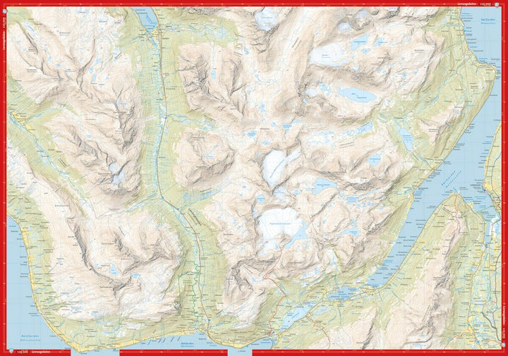 Carte de haute montagne - Tromsø: Breivikeidet Laksvatn (Norvège) | Calazo - Høyfjellskart carte pliée Calazo 