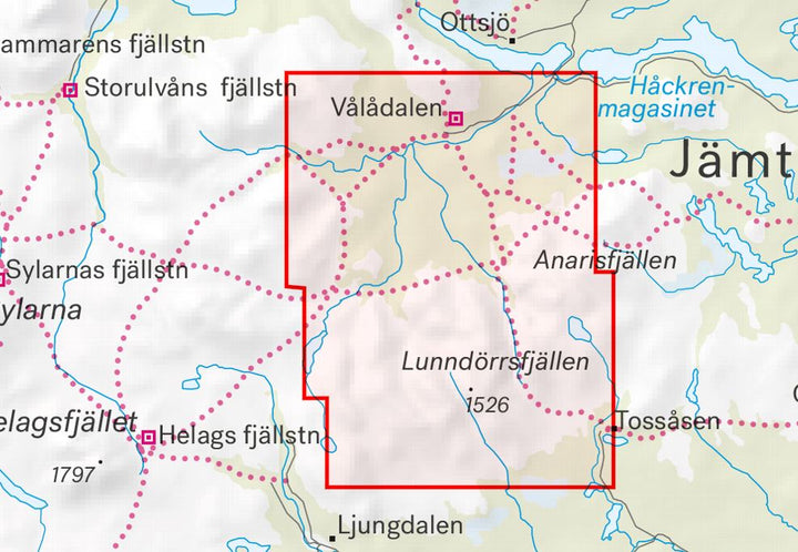 Carte de haute montagne - Vålådalen & Lunndörrsfjällen (Suède) | Calazo carte pliée Calazo 