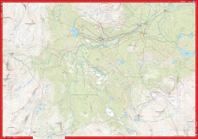 Carte de haute montagne - Vålådalen & Lunndörrsfjällen (Suède) | Calazo carte pliée Calazo 