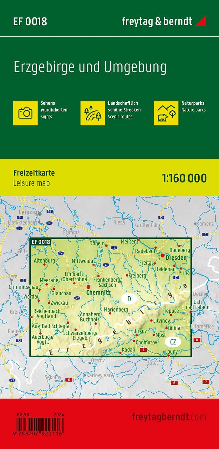 Carte de loisirs - Erzgebirge &environs | Freytag & Berndt carte pliée Freytag & Berndt 