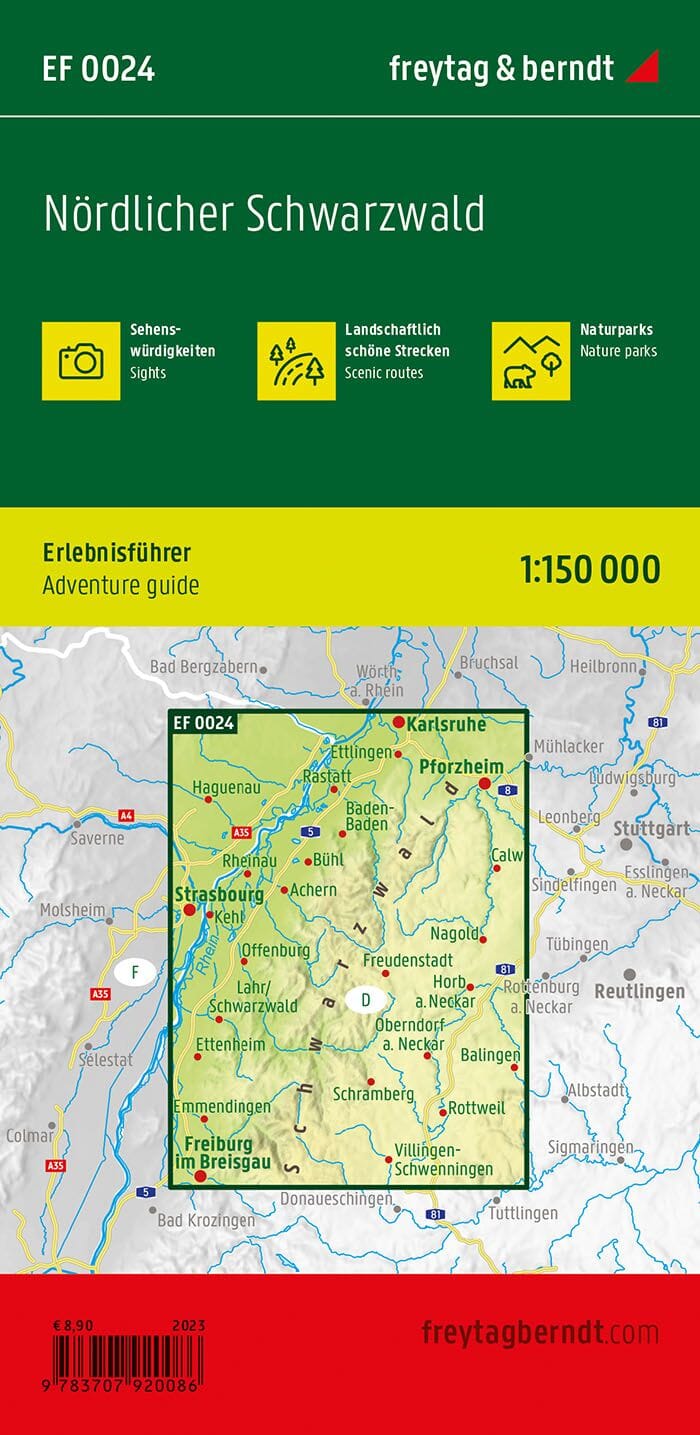 Carte de loisirs - Forêt Noire nord / Nördlicher Schwarzwald Erlebnisführer | Freytag & Berndt carte pliée Freytag & Berndt 