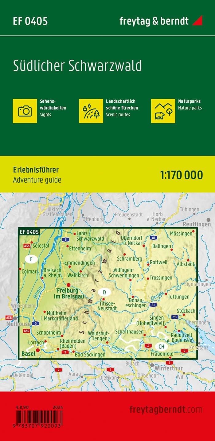 Carte de loisirs - Forêt-Noire Sud | Freytag & Berndt carte pliée Freytag & Berndt 