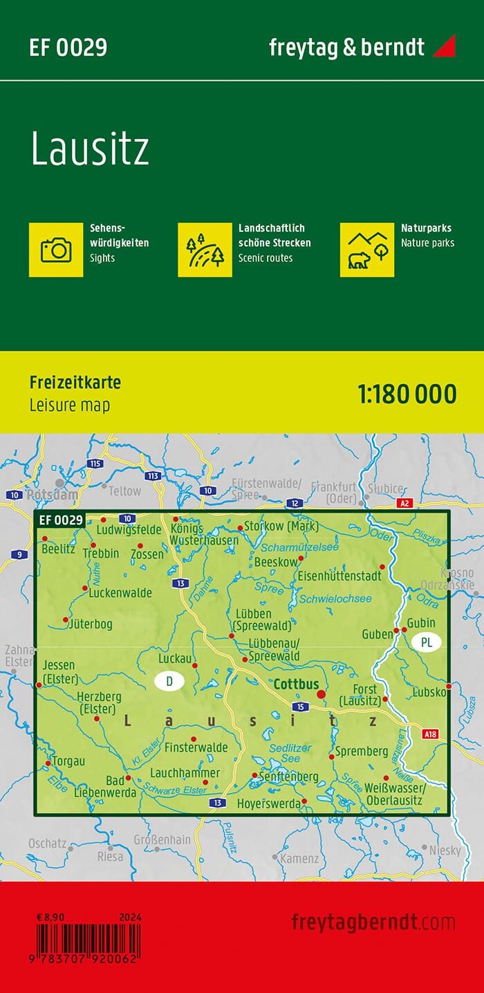 Carte de loisirs - Lausitz | Freytag & Berndt carte pliée Freytag & Berndt 