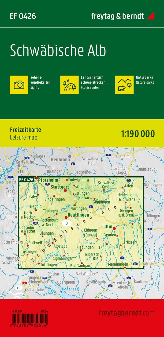 Carte de loisirs - Schwäbische Alb | Freytag & Berndt carte pliée Freytag & Berndt 