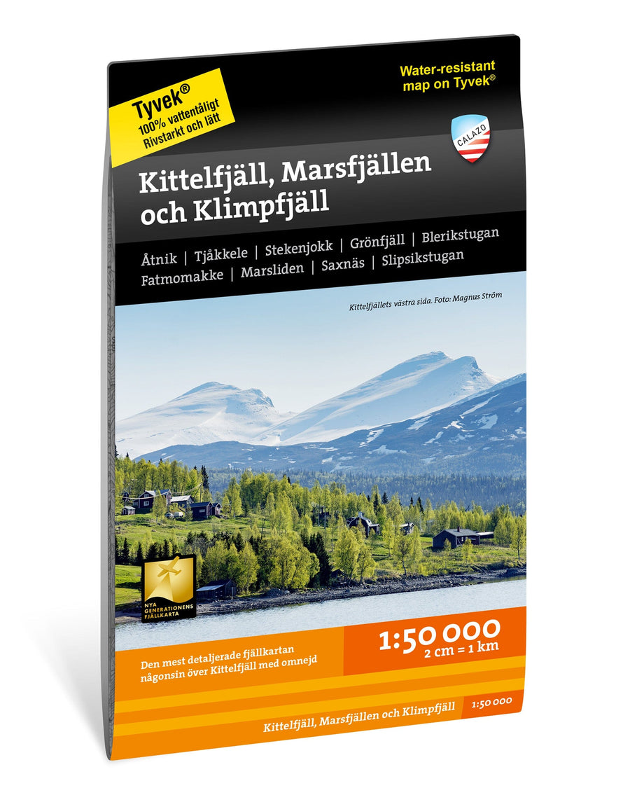 Carte de montagne - Kittelfjäll, Marsfjällen och Klimpfjäll (Suède) | Calazo - 1/50 000 carte pliée Calazo 