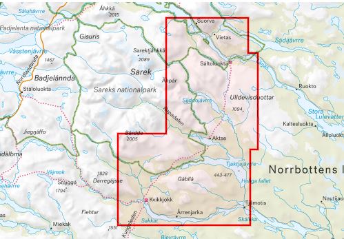 Carte de montagne - Kungsleden 3 : Saltouluokta - Kvikkjokk (Suède) | Calazo - 1/50 000 carte pliée Calazo 