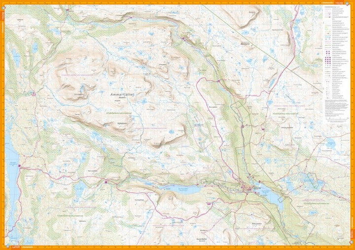 Carte de montagne - Kungsleden 5 : Ammarnäs - Hemavan (Suède) | Calazo - 1/50 000 carte pliée Calazo 
