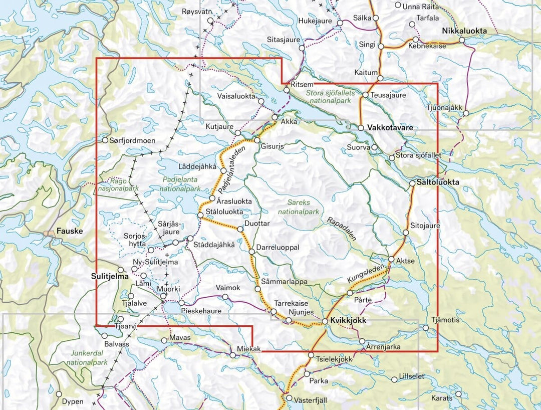 Carte de montagne - Sarek & Padjelanta (Suède) | Calazo - 1/100 000 carte pliée Calazo 