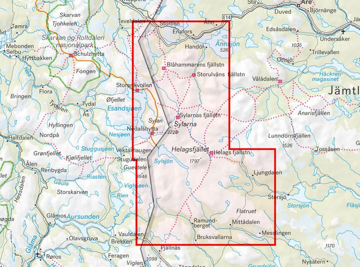 Carte de montagne - Storlien, Sylarna, Helags & Ramundberget (Suède) | Calazo - 1/50 000 carte pliée Calazo 