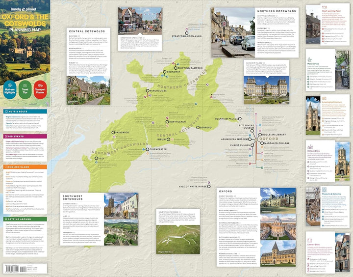 Carte de planification (en anglais) - Oxford & The Cotswolds | Lonely Planet carte pliée Lonely Planet EN 