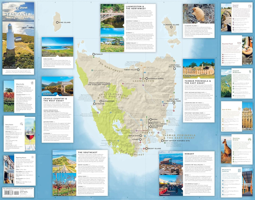 Carte de planification (en anglais) - Tasmania | Lonely Planet carte pliée Lonely Planet EN 