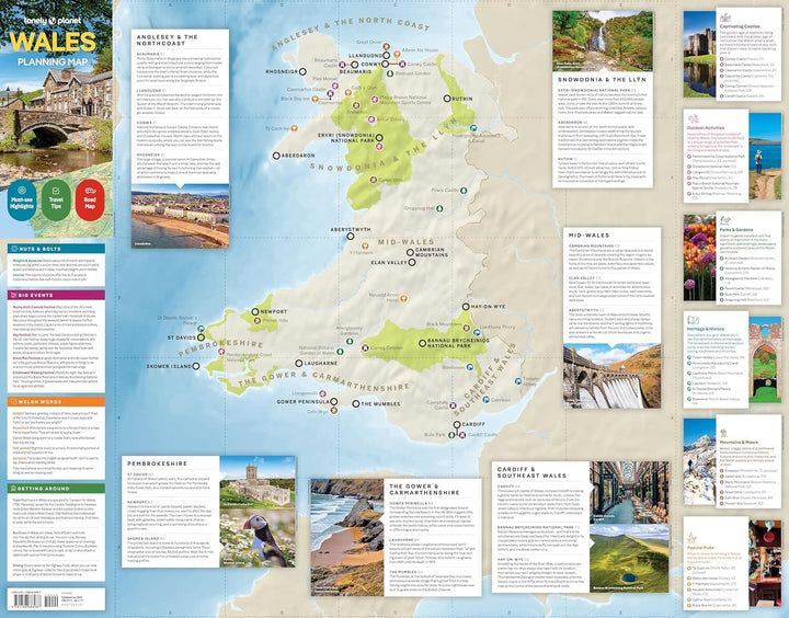 Carte de planification (en anglais) - Wales | Lonely Planet carte pliée Lonely Planet EN 